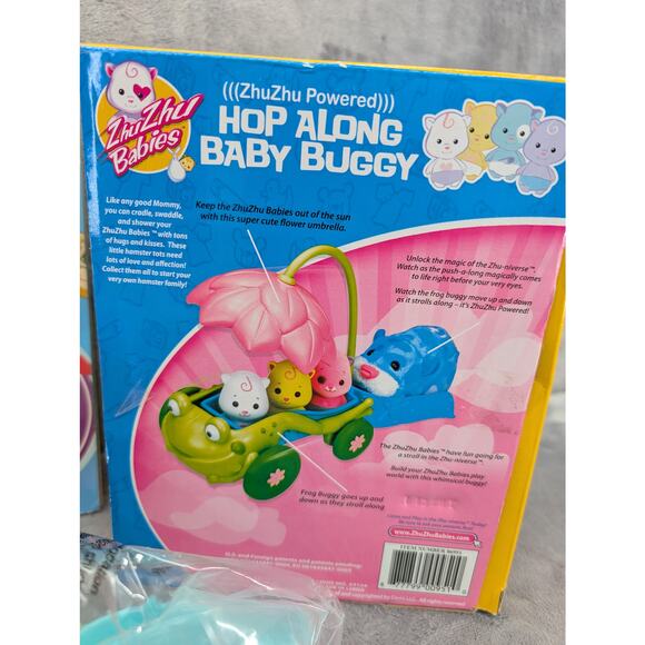 Zhu Zhu lot - babies hop along baby buggy NIB, 1 hampster & a book with stickers - Picture 8 of 13